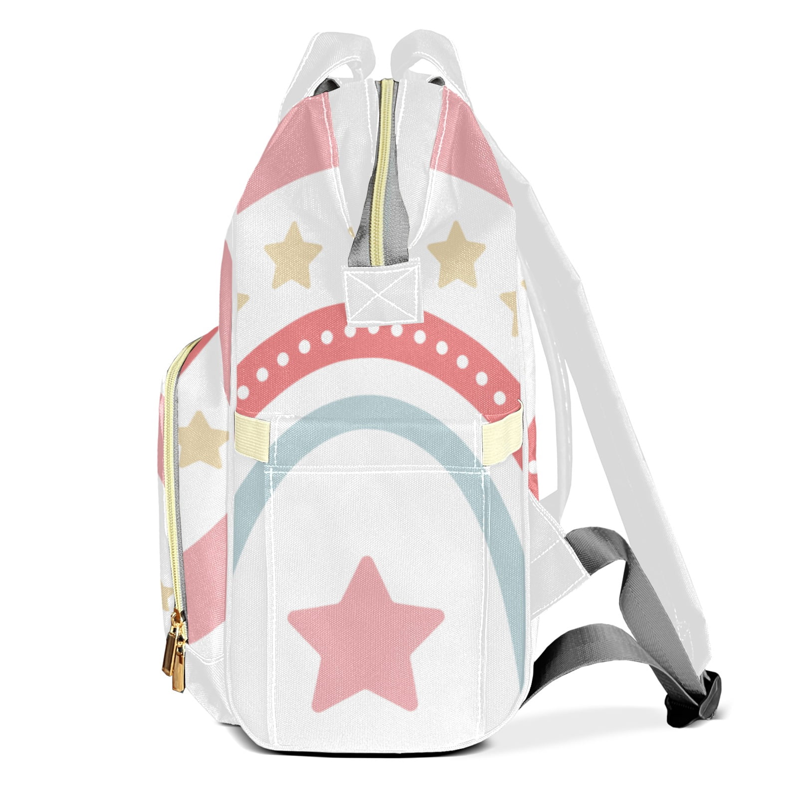 Rainbow Diaper Backpack – Large Capacity, Insulated Baby Bottle Pocket, Multifunctional Mommy Bag for Boys & Girls