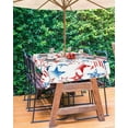 thumbnail image 3 of 4th of July Outdoor Tablecloth with Umbrella Hole and Zipper Red White and Blue Star Patriotic Tablecloths 60x102 Waterproof Table Cloths USA Flag Patio Table Cloth Cover for Independence Day Party, 3 of 6