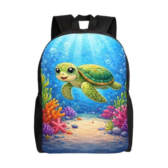Sea Turtle Backpack Full Front Print Travel Laptop Bag for Men and Women