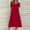 c01Red, variant on JGGSPWM Women's Pleated Design Mid Calf Dresses Party Daily Casual Round Neck Solid Color Short Sleeve Dresses With Pocket Blue XXL