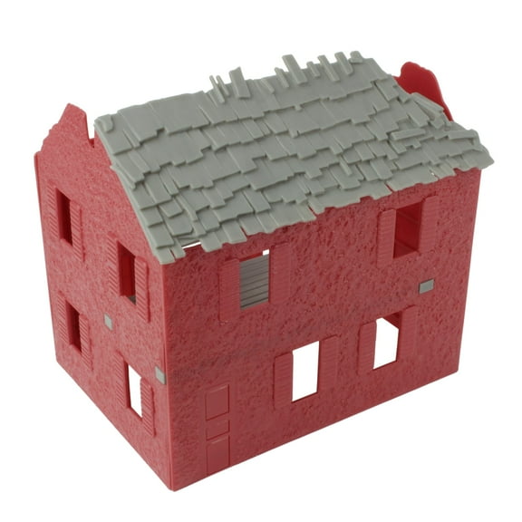 BMC WW2 Bombed French Farm House - Barn Red Plastic Army Men Playset Accessory