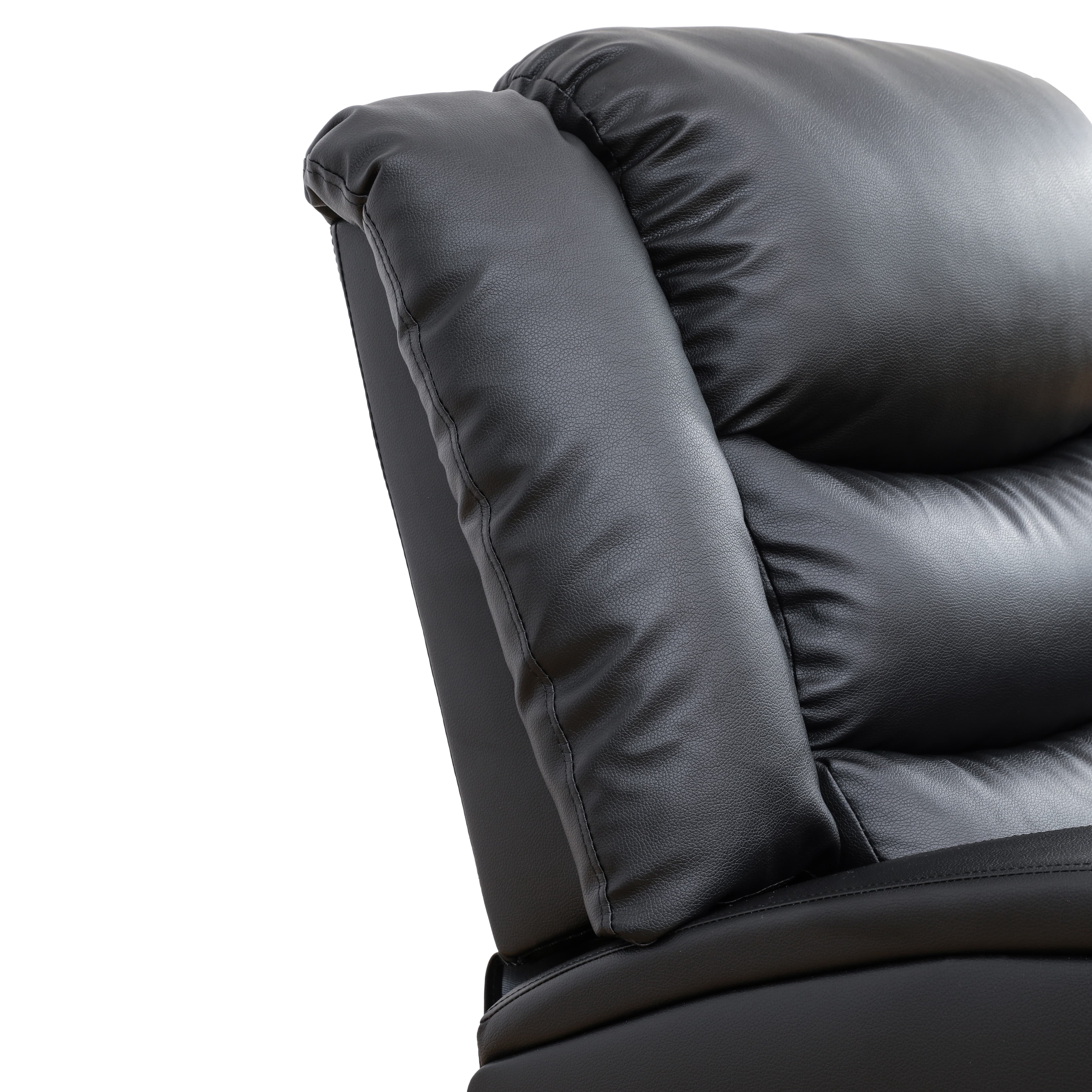 MAYEERTY Power Reclining Loveseat Sofa, Electric 2-Seat Faux Leather Recliner with Adjustable Backrests for Living Room, Black