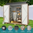 thumbnail image 3 of Outdoor Storage Shed 6'x4' Garden Shed with Double Locked Doors for Storing Lawn Mower, Bike & Outdoor Tools, Brown, 3 of 4
