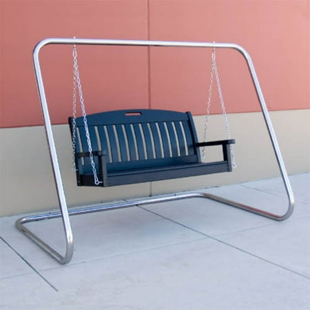 Polywood Nautical 4 Ft Recycled Plastic Porch Swing Black