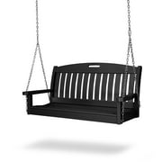 POLYWOOD® Nautical 4 ft. Recycled Plastic Porch Swing - Black