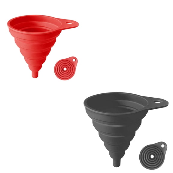 2pcs Kitchen Funnel, Funnels for Filling Bottles, Silicone Collapsible Funnel, Large Funnel for Wide Mouth Jar