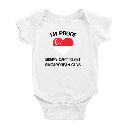 

I m Proof Mommy Can t Resist Singaporean Guys Baby Bodysuit Newborn Clothes Outfits (White 3-6 Months)