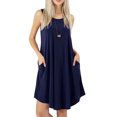 thumbnail image 5 of Sngxgn Dress for Women Long Satin Slip Dress Chemise Soft V Neck(Blue,M), 5 of 7