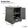 thumbnail image 2 of Harper & Bright Designs Farmhouse End Table with Charging Station, Wood Sofa Side with Adjustable Shelf, Vintage Coffee Table with Doors, Grey, 2 of 14