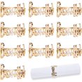 thumbnail image 1 of (oro) anillos para servilletas, juego de 12 anillos para servilletas de metal, anillo para servilletas de metal con letras Bismillah, anillos para servilletas, anillo de diseño calado Deco para W, 1 of 5