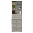 thumbnail image 4 of Inval Computer Credenza Work Center, Smoke Oak, 4 of 5