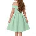 thumbnail image 4 of Ugoldhm Girls Off-the-Shoulder Formal Dress with Pockets - Spaghetti Strap A-Line Party Gown (6-14 Years), 4 of 8
