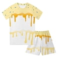 thumbnail image 2 of Boys Summer 2-Piece Set 6-12 Months 12-24 Months 2t 3t 4t 5t 6t 7t Children Cool Print Short Sleeve T-Shirt And Elastic Waist Shorts(Light Yellow,9-10 Years), 2 of 5