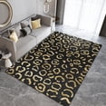 thumbnail image 3 of Golden Curved Stripes Area Rugs, Light Luxury Fashion Abstract Leopard Pattern 3D Carpet, Area Carpet High Density Dust-Proof Apply to Bedroom Living Room Bath Mat 3x4ft, 3 of 6
