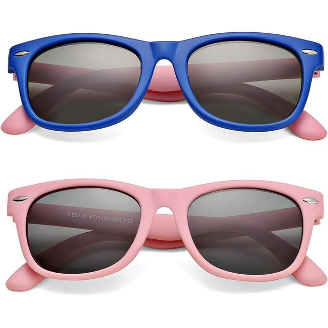 Gafas de sol polarizadas para niños y niñas de 2 a 9 años, goma TPEE