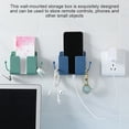 thumbnail image 5 of Remote Control Storage Box Wall Mounted Phone Holder Plastic Case Organizer for Home Office Blue, 5 of 9