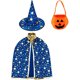 thumbnail image 1 of Disfraz de Halloween para niños, capa de mago con sombrero, bolsa de caramelos de calabaza, capa de mago con accesorios para fiesta de cosplay para niños y niñas, 1 of 6
