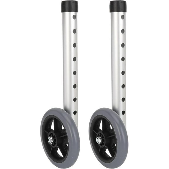 gernie Walker Wheels, 2 Pcs Replacement Wheels for Walkers, 5 Front Wheel Kit for Walkers, Rollator Replacement Walker Wheels, 8 Gear Height Adjustable, Easy Installation, gernievygkhq6t98
