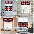 thumbnail image 3 of Kitchen Window Curtains Valance and Tier Set, Vintage Union Jack Flag Rod Pocket Tier Curtains and Valance 3 Piece Set, Reerto Flags Of The United Kingdom Window Treatment for Bedroom Living Room, 3 of 9