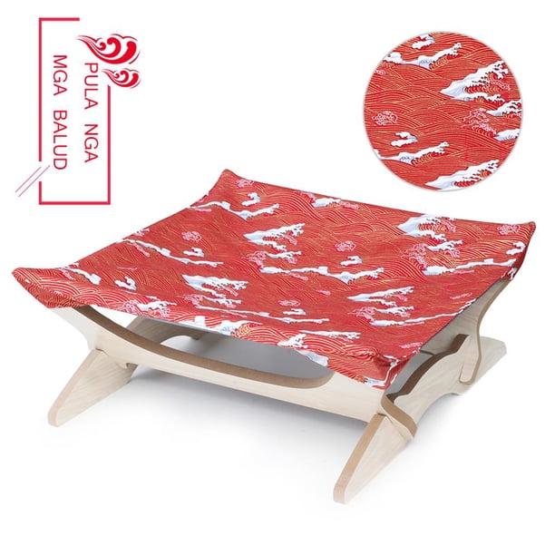 Soporte De Madera Para Mascotas Cuna Soporte De Madera Desmontable Tela Cómoda Cama Para Mascotas Vogacara PT001366-04