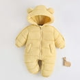thumbnail image 2 of Toddler Girls Snowsuit Warm Windproof Bear Hooded Jumpsuit Toddler Winter Coat Baby Clothes Outwear Coat 1-2 Years, 2 of 9