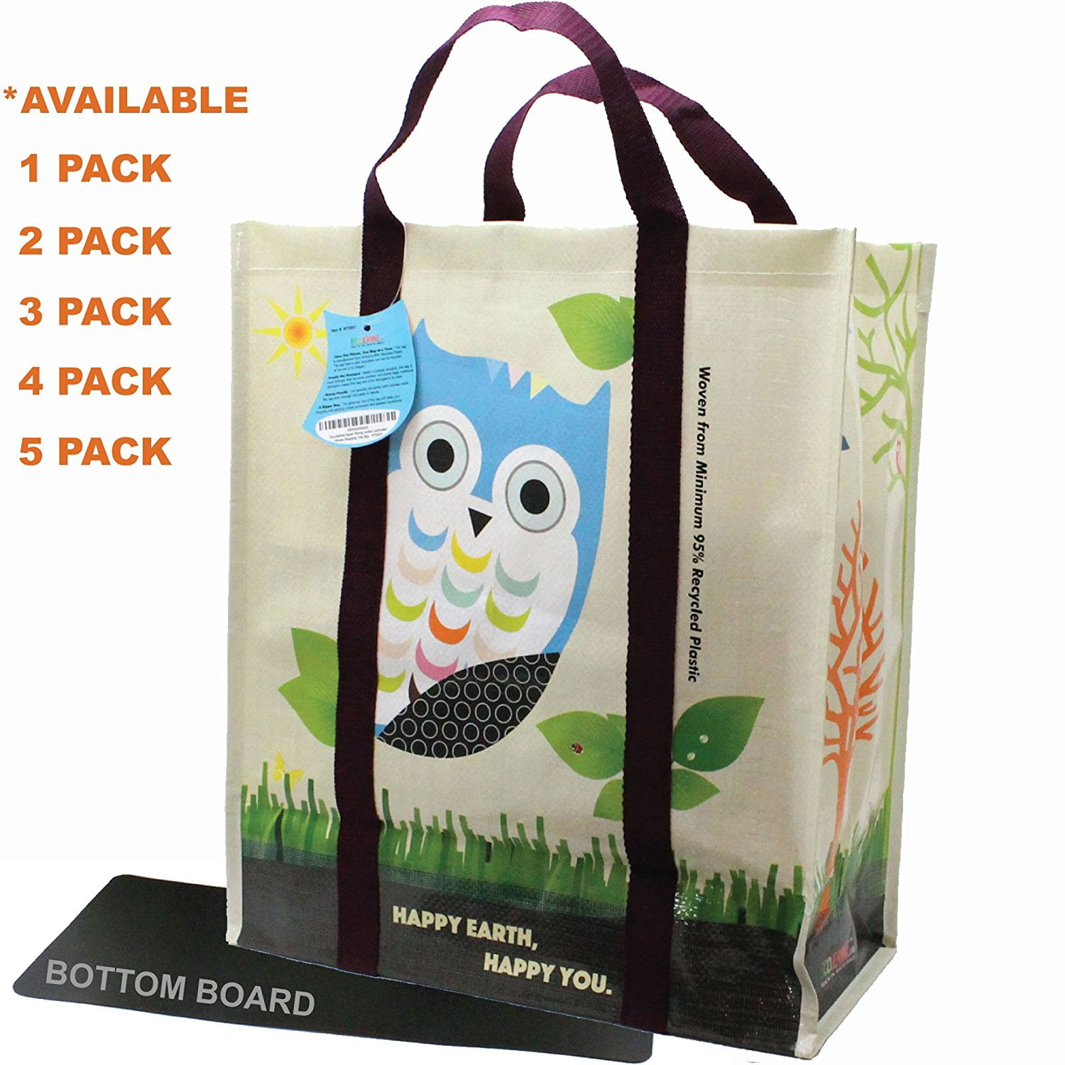 Brand New Home and Leisure Bee Happy Giant Reusable Shopping Bag 