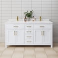 thumbnail image 2 of Wyndham Collection Beckett 66" Wood Double Bathroom Vanity in White/Gold, 2 of 6