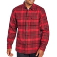 thumbnail image 4 of Woolrich Men's Heavyweight Brushed Cotton Brawny Flannel Shirt (Red Grid Plaid, XL), 4 of 4