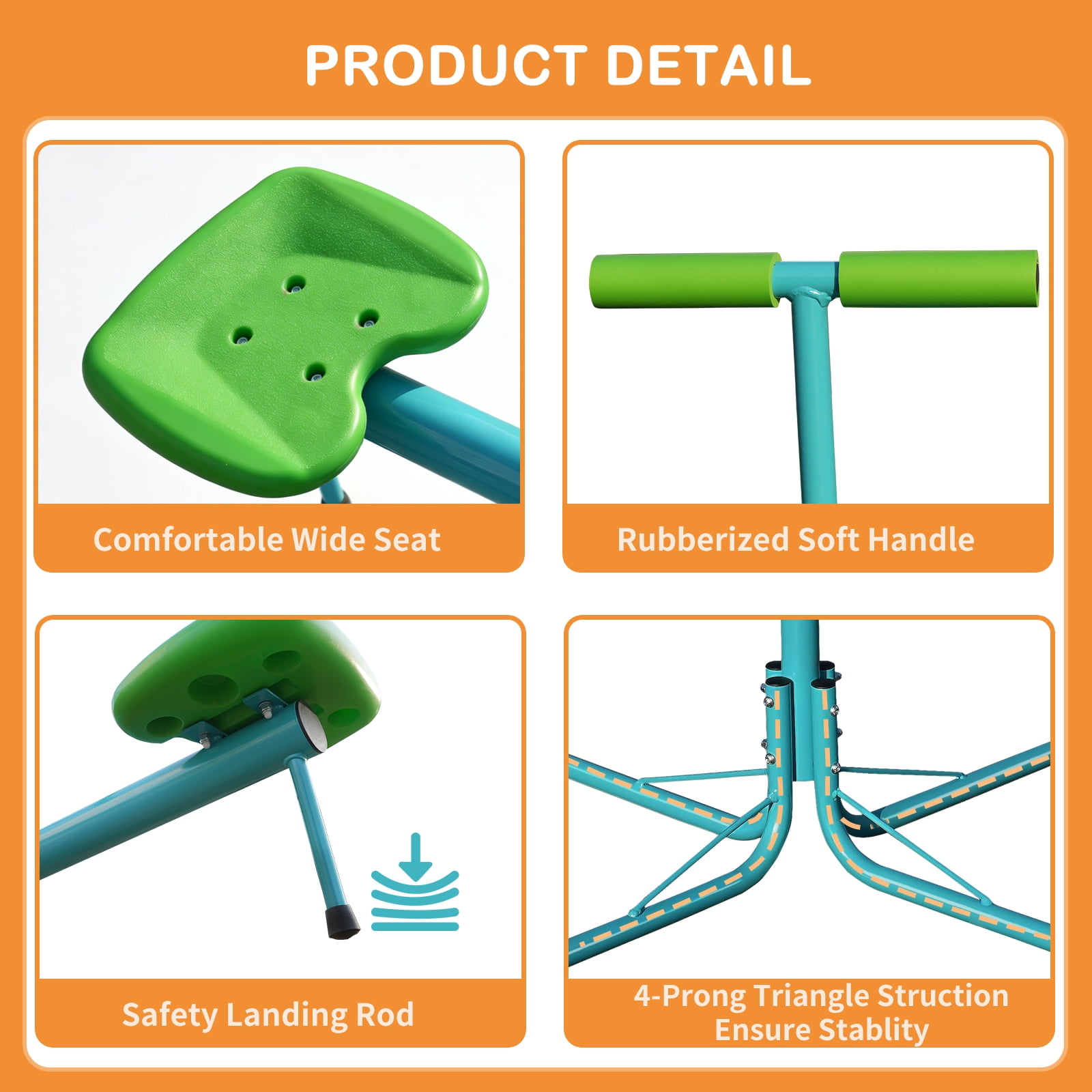Swiveling 360 Degrees Toddlers Sit and Spin Teeter Totter, Seesaw, Kids Seesaw Outdoor Play Equipment for Backyard Playground
