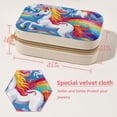 thumbnail image 5 of Rainbow Unicorn Travel Organizer: Velvet Portable Necklace Organizer with Removable Compartment - Gift Jewelry Boxes and Jewelry Organizer, 5 of 7