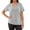 Gray, variant on Lixiuxyad Loose Casual Tee T-Shirt Women's Post T Shirt Round Neck Button Front Casual Comfort Pure Color Top For All Seasons With Easy Care,Black L