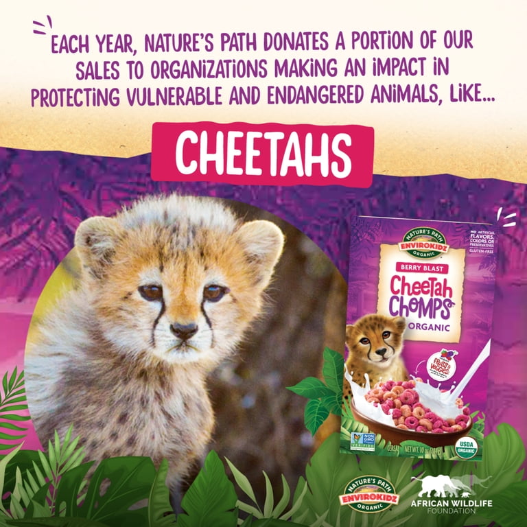EnviroKidz, Organic Breakfast Cereal, 10oz Box, Cheetah Chomps