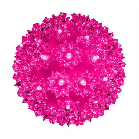 Queens of Christmas S-150SPH-PIST-10 10 in. LED Sphere Lights with Strobes, Pink