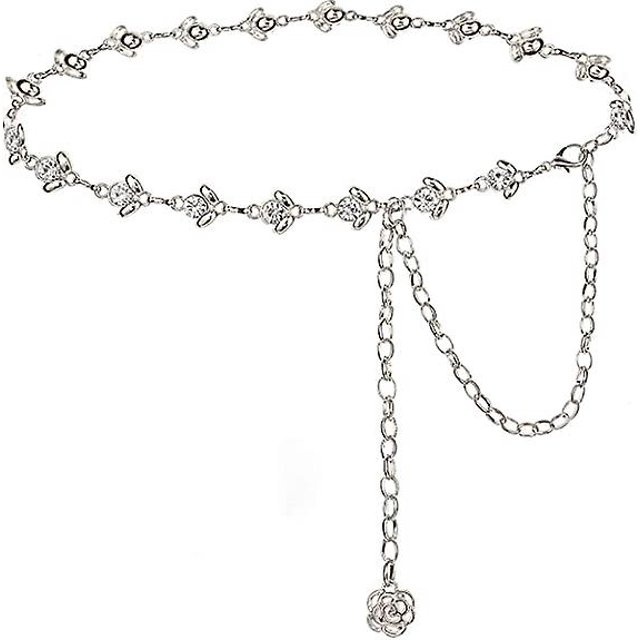 Cinturones de cadena para mujer Cadena de cintura con diamantes de imitación para vestidos