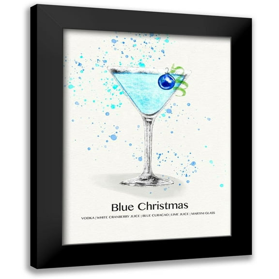 Jill, Susan 12x14 Black Modern Framed Museum Art Print Titled - Blue Christmas Cocktail
