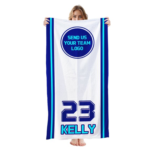 Personalized Beach Towel for Kids & Adults with Name 400GSM Custom 100% Microfiber Pool Towel Ultra Absorbent Super Soft Towels Personalized Gift for Women Men