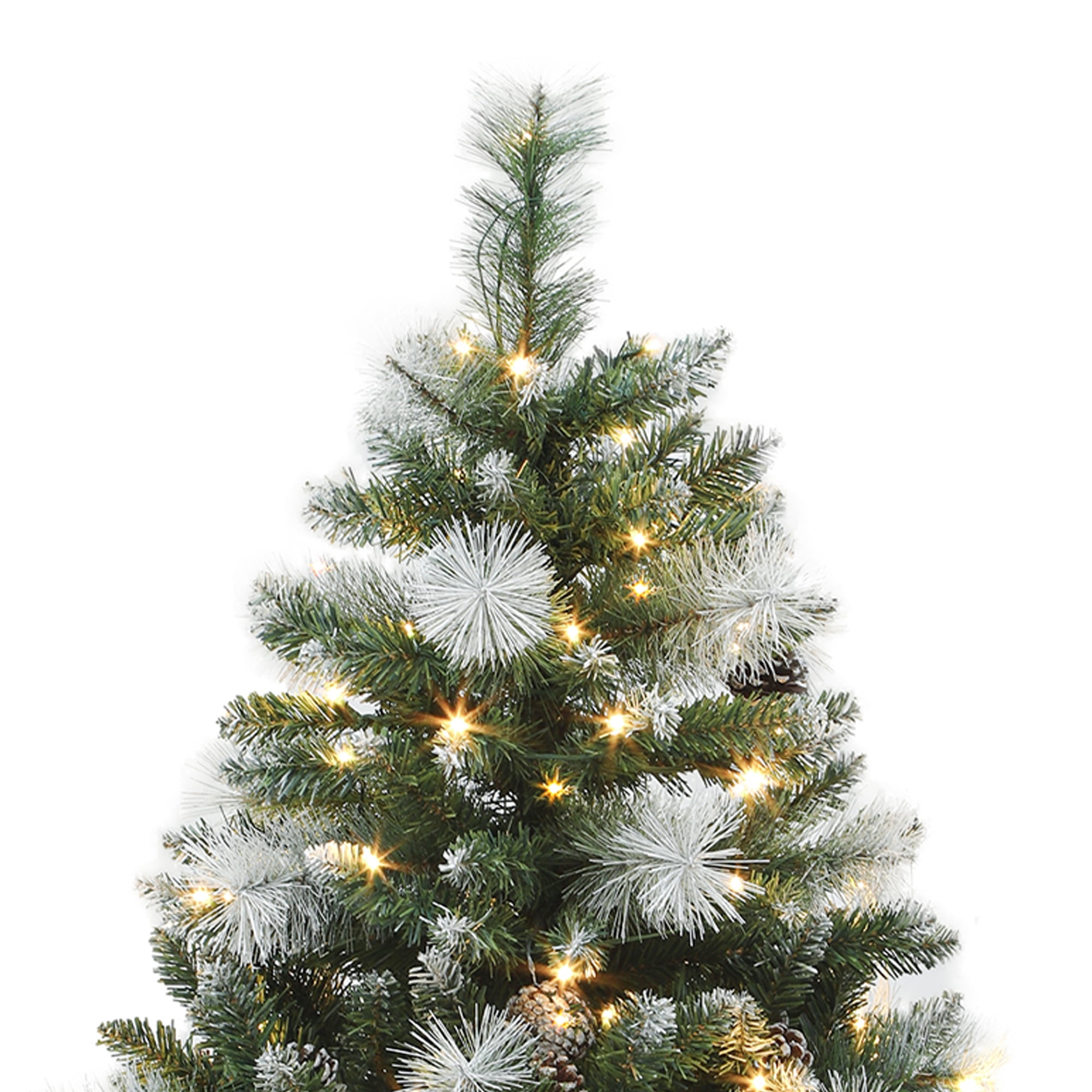 Dextrus 4.5ft Prelit Christmas Tree, Scotch Holiday Christmas Pine Tree with 396 Branch Tips,150 Warm-White Lights & 34 Pine-Cones, Remote Control, 11 modes, Green