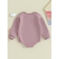 thumbnail image 4 of Bagilaanoe Newborn Baby Girl Oversized Romper Sweatshirt Long Sleeve Bodysuits Letter Print Pullover 6M 12M 18M 24M Infant Casual Tee Tops, 4 of 8
