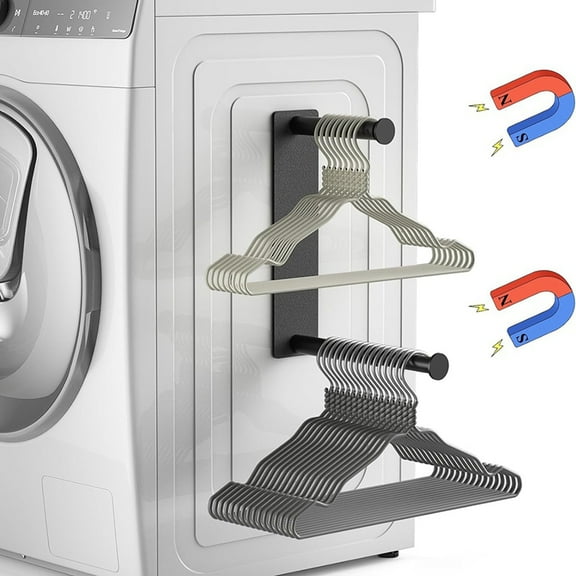 Hanger Organizer Stacker, Magnetic Hanger Holder, Extendable Hanger Storage Rack for Washing Machine Closet Laundry Room