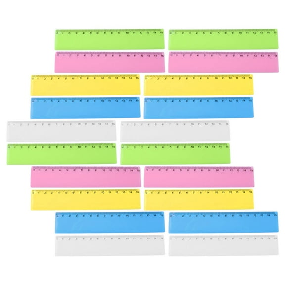 WHAMVOX 25Pcs Students Rulers Measuring Ruler Plastic Ruler Reusable Drawing Ruler Office Rulers Supplies