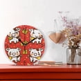 thumbnail image 2 of Happy Cows on Red Round Wall Clock Silent Battery Operated Home Decor for Living Room Bedroom, 2 of 7