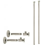 Westbrass D103KBN-05 Faucet Kit - 1/2 in. IPS x 3/8 in. OD x 20 in. Bullnose - Polished Nickel