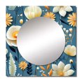 thumbnail image 2 of Designart "Shoreline Biodiversity" floral Square Mirror For Wall Decor - Large Blue Square Mirror Printed Wall Decor - Cottage Square Living Room Mirror, 2 of 5