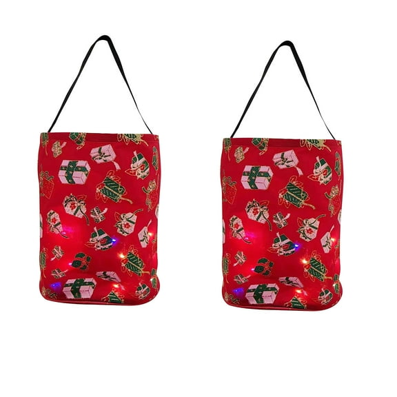 Halloween Candy Bag, Christmas Candy Tote, Reusable Snowman Treat Bags with Handles for Kids Party, Lightweight Portable 10x18 Inch Holiday Goodie Storage Bucket, Durable Polyester Gift Basket