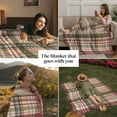 thumbnail image 3 of Red Brown Plaid Throw Blankets, Country Farmhouse Checkered Soft Fleece Blanket Decorative for Home Sofa Couch Chair Living Bedroom, 40x50 inches,, 3 of 8