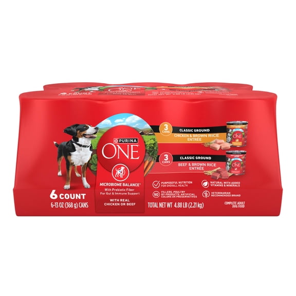 Purina ONE Wet Dog Food 6 Count Variety Pack (Multiple Flavors)