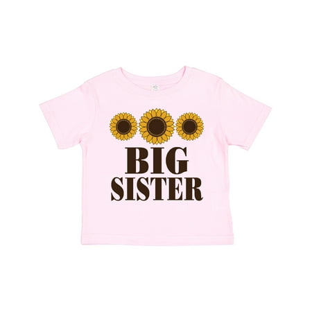 

Inktastic Big Sister Announcement Sunflowers Gift Toddler Toddler Girl T-Shirt