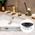 thumbnail image 5 of Fregadero sanitario para baño, embellecedor de lavabo de cerámica, inserto de latón en orificio, tapones redondos de cobre (negro), 1 pieza Jardín, 5 of 5