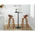 thumbnail image 2 of LumiSource Walnut Wood, Chrome Metal, Cream PU Grotto 30" Fixed-Height Barstool - Set of 2, 2 of 6