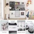 thumbnail image 4 of Gymax Play Kitchen Toy Set w/ Chalkboard Oven Sink Curtain Microwave Water Dispenser White, 4 of 10